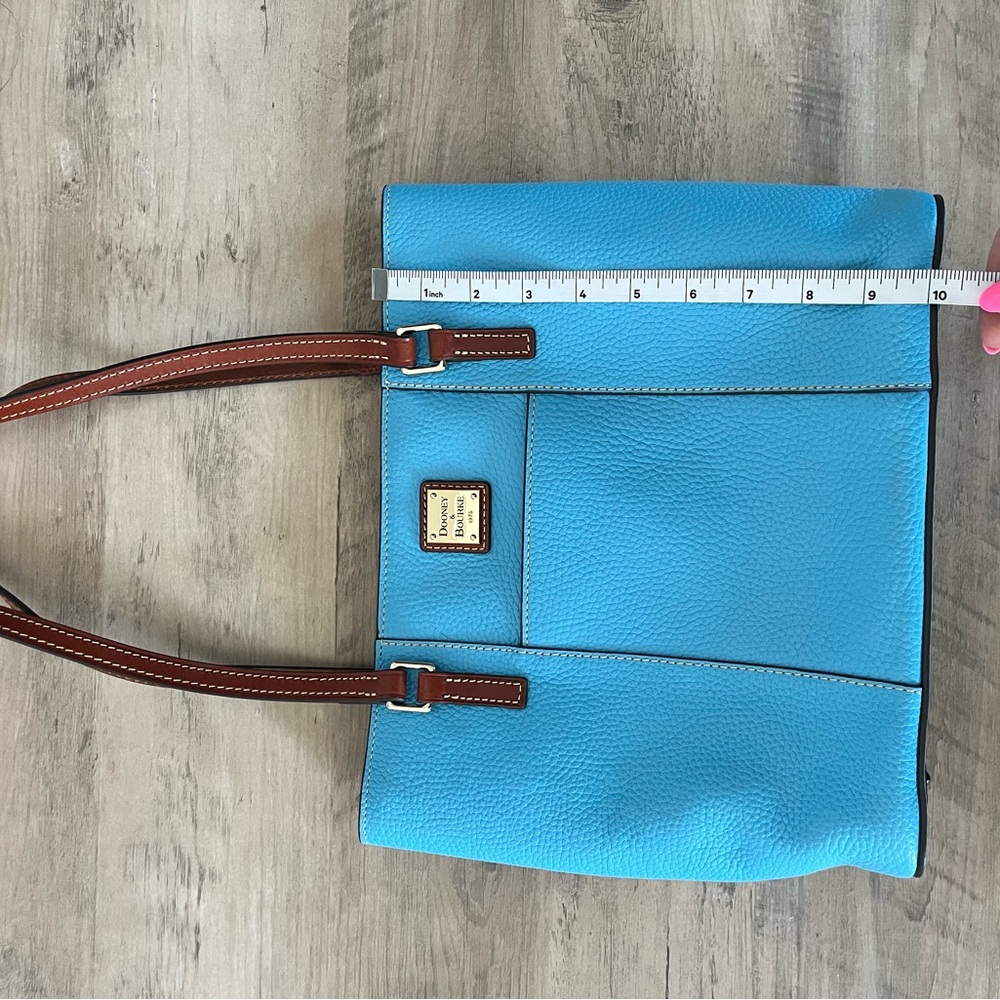 Dooney & Bourke Turquoise Tote bag with Brown Straps - Picture 5 of 13